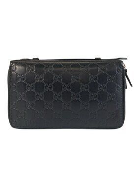 Gucci Guccissima Black Silver Leather Wallet